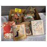 VALENTINE'S, TEA CO VINTAGE CARDBOARD BOX, WOODEN