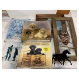 OWL GLASS PANEL WALL ART, REMINGTON METAL NOVELTY