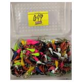 TUB OF COLORED LEAD WEIGHT FISHING LURES