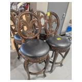 SET OF 4 NICE VINYL SEAT SWIVEL BARSTOOLS