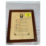 1953 PRESIDENTS PRAYER FRAMED PRINT