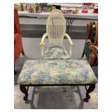 WHITE PAINTED CANE SEAT ACCENT CHAIR, MATCHING
