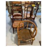 5 WOODEN ACCENT CHAIRS