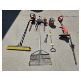 GROUP OF ELECTRIC HEDGE TRIMMERS, WEED EATER, AND