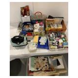 LARGE GROUP OF CRAFTING SUPPLIES, TOTE OF PAINTS,