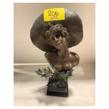 15' TALL BRONZE? A MERETTI SIGNED LADY BUST