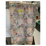 ANTIQUE HAND STITCHED PATCHWORK QUILT - NO RACK
