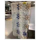 HAND STITCHED PATCHWORK STAR QUILT - SOME RIPPING
