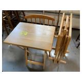 WOOD TV TRAY SET, WOODEN CHAIR