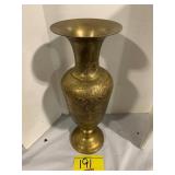 NICE ETCHED BRASS Dï¿½COR VASE 13' TALL