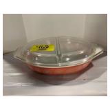 PINK FLOWER PYREX LIDDED DISH