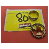 RING/BAND MARKED 18K H.G.E., 'WINARD' BRAND MCM