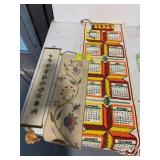 1975 SEQUIN MCM CALENDAR PANEL, 2 NEEDLEPOINT