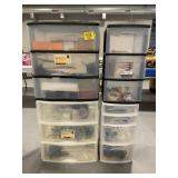 2 PLASTIC ORGANIZER DRAWERS FULL OF CRAFTING