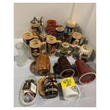 GROUP OF STEINS OF ALL STYLES, MATCHBOOKS