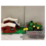 PLASTIC FARM TOYS - TRACTORS, BARN, ANIMALS, ETC