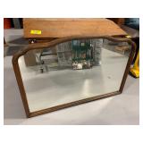 ANTIQUE PORCELAIN KNOB WOOD DESK, WOOD FRAMED