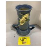 ROSEVILLE MARKED BLUE FLOWER VASE