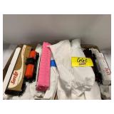 BOX OF VINTAGE PLASTIC TRAIN CARS OF ALL STYLES