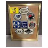 FRAMED SET OF VINTAGE METAL RAILROAD SIGNS