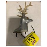 ANTIQUE METAL STAG HEAD HOOD ORNAMENT LIGHT