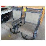 PAIR OF PLASTIC ROCKING PATIO CHAIRS