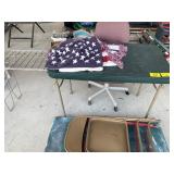 2 FOLDING TABLES, METAL FOLDING CHAIRS, AMERICAN