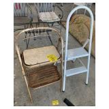 2 METAL STEPSTOOLS