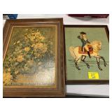GEORGE WASHINGTON CREWEL (NEED WASH), FLOWER VASE