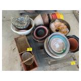 PLANTER POTS OF ALL KINDS, BASKETS, ROLL OF METAL