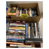 2 BOXES OF DVDS