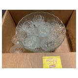 PRESSED GLASS PUNCHBOWL SET