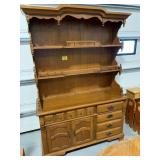 2-PIECE HARD ROCK MAPLE 80' KITCHEN HUTCH CABINET