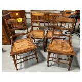 SET OF 4 ANTIQUE CANE SEAT CHAIRS
