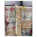 MATCHING ANTIQUE HAND STITCHED FLOWER BORDER &