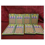 (8)Vtg Dollar game 5 cent gambling punch board