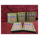 (8)Vtg Dollar game 5 cent gambling punch board