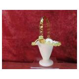 Fenton Honey crest milk glass basket.