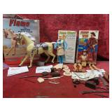 Louis Marx Johnny & Jane West figures w/accessorie