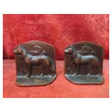 Cast iron shepard dog bookends.