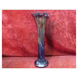 11.5' Cobalt carnival glass vase.