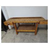 Antique carpenters workbench. 7'6' long.