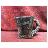1973 Rumph pottery Outhouse orge mug.