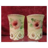 (2)1912 Antique custard glass wedding cups.