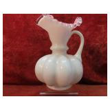 Fenton pink cased silvercrest pitcher.
