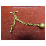 Antique OMO pocket watch chain gold plate.