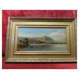 Signed Antique oil on canvas painting landscape.