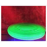 (4)Vintage vaseline glass 8.25 optic plates