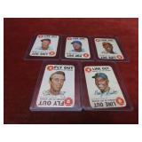 (5)1968 Topps baseball card game cards.