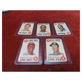 (5)1968 Topps baseball card game cards.